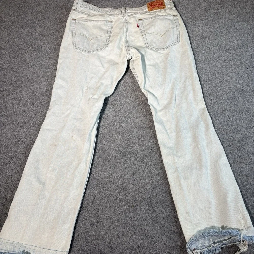 Levi's 511 Jeans Mens 36x30 Light Wash Distressed Streetwear Slim Fit Blue Denim